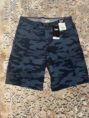 Lee Men's Navy Camo Cargo Shorts NWT